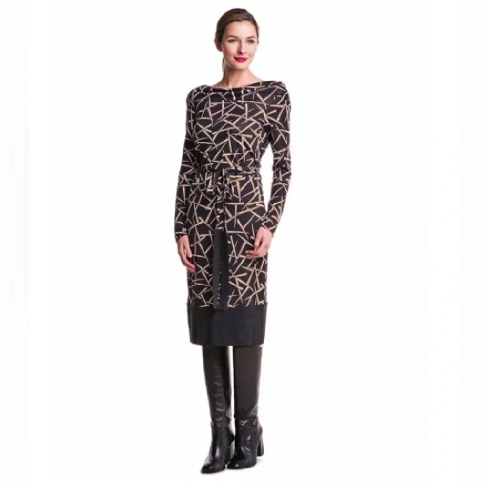 Diane Von Furstenberg Saniah Bis Grass Rain Silk Jersey Wrap Waist Dress, Sz 2